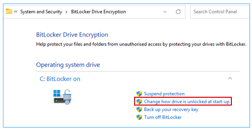 User sets the BitLocker Startup PIN