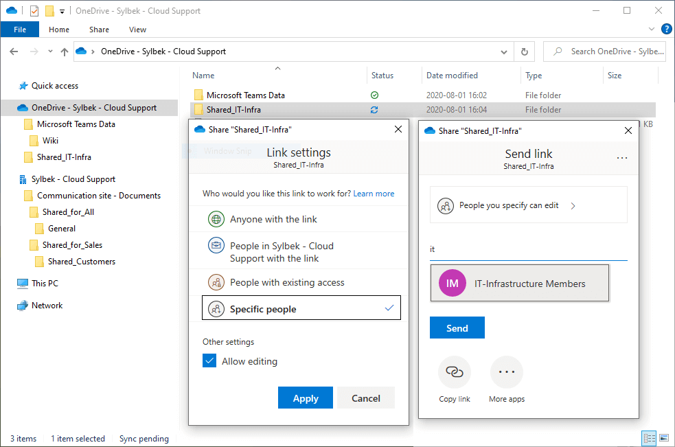 SharePoint and OneDrive - Windows 10 Explorer